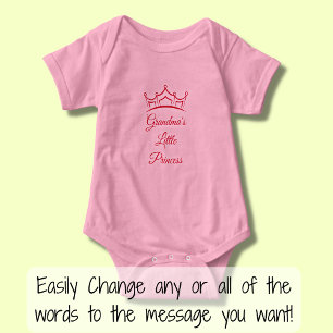 Change Grandmother Name Grandma's Little Princess Baby Bodysuit