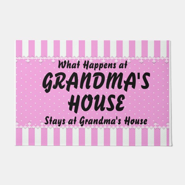 Change Grandmother Name Happens at Stays at Pink Doormat (Front)