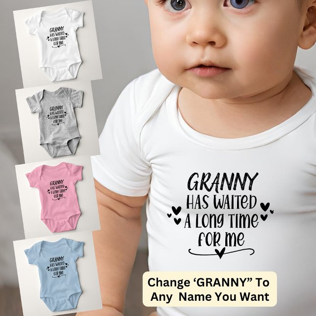 Change GRANNY Name has waited a long time for me Baby Bodysuit (Creator Uploaded)