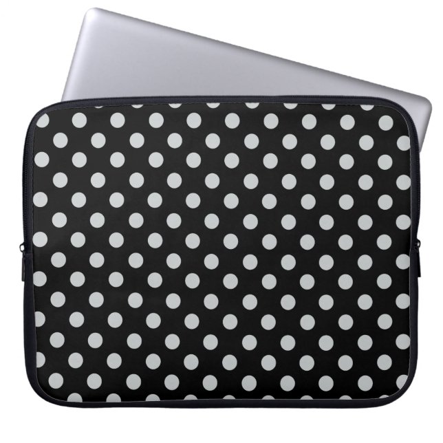 Change Grey Polka Dots Any Colour Click Customise Laptop Sleeve (Front)