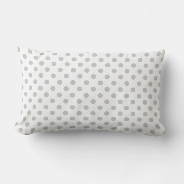 Change Grey Polka Dots Any Colour Click Customise Lumbar Cushion (Front)