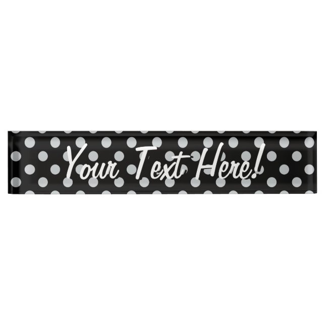 Change Grey Polka Dots Any Colour Click Customise Nameplate (Front)