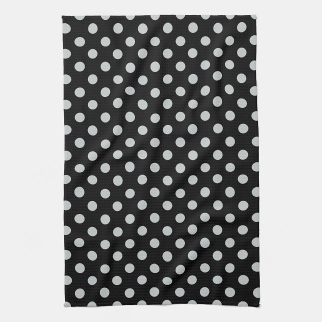Change Grey Polka Dots Any Colour Click Customise Tea Towel (Vertical)