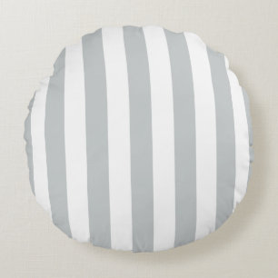 Change Grey Stripes to  Any Color Click Customize Round Cushion