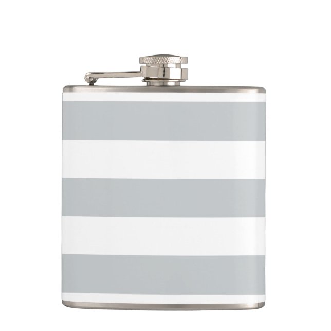 Change Grey Stripes to  Any Colour Click Customise Hip Flask (Front)