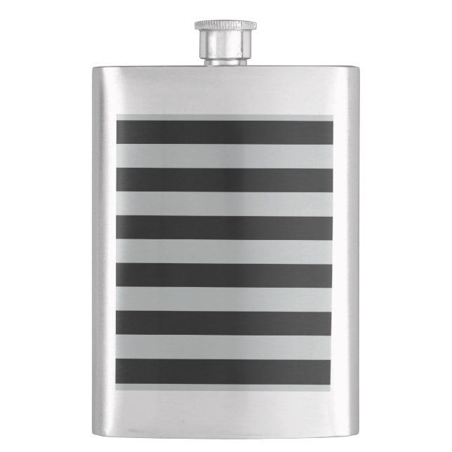 Change Grey Stripes to  Any Colour Click Customise Hip Flask (Front)