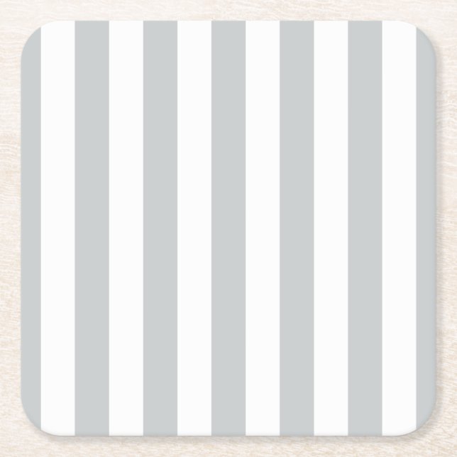 Change Grey Stripes to  Any Colour Click Customise Square Paper Coaster (Front)