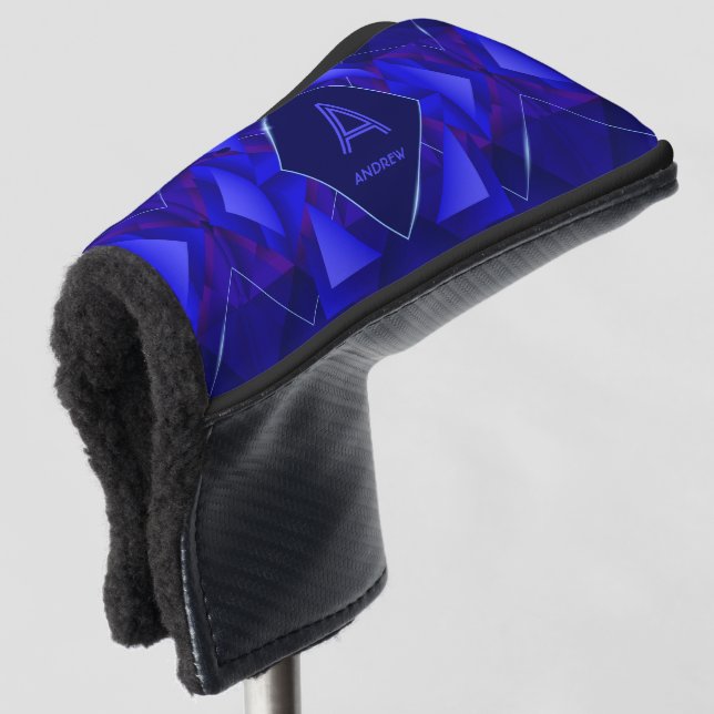 Change Initial, Add (delete) Name,  Blue Diamond   Golf Head Cover (3/4 Front)