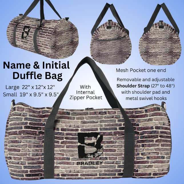 Change Initial, Add (delete) Name, Brick Wall      Duffle Bag (Creator Uploaded)