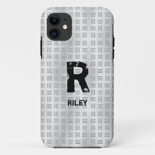 Change Initial, Add (delete) Name, Chequered Plate iPhone 11 Case