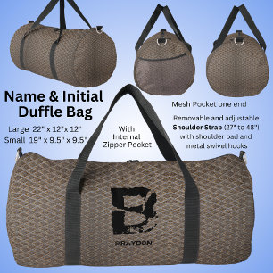 Change Initial, Add (delete) Name, Chequered Plate Duffle Bag