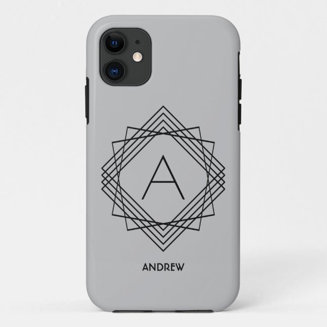 Change Initial, Add (delete) Name, Classic Lines Case-Mate iPhone Case (Back)