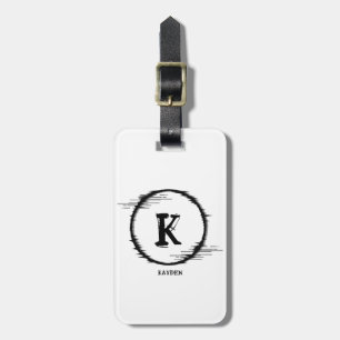 Change Initial, Add (delete) Name Distorted Circle Luggage Tag