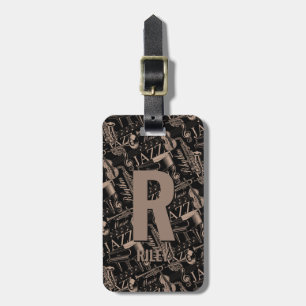 Change Initial, Add (delete) Name, Jazz Music  Luggage Tag