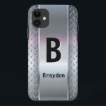 Change Initial Add (delete) Name Metal Shine Look  iPhone 11 Case<br><div class="desc">Change it to any Initial you want,  Add (or delete) the Name on this design if you like - - See my store for lots more great gift ideas. See the Men's Initial Monogram Gifts Category for more designs like this.</div>