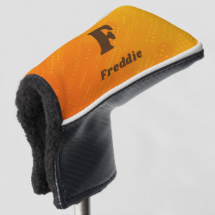 Change Initial, Add (delete) Name, Orange Yellow Golf Head Cover