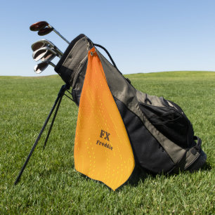 Change Initial, Add (delete) Name,  Orange Yellow  Golf Towel