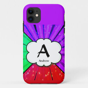 Change Initial, Add (delete) Name, Pop Art Cloud  iPhone 11 Case
