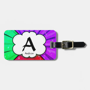 Change Initial, Add (delete) Name, Pop Art Cloud Luggage Tag
