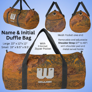 Change Initial, Add (delete) Name, Rusty Metal Duffle Bag