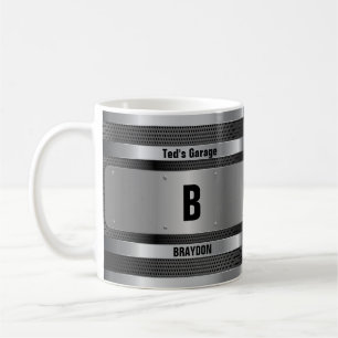 Change Initial Add Name A B C D E F G Metal Badge, Coffee Mug