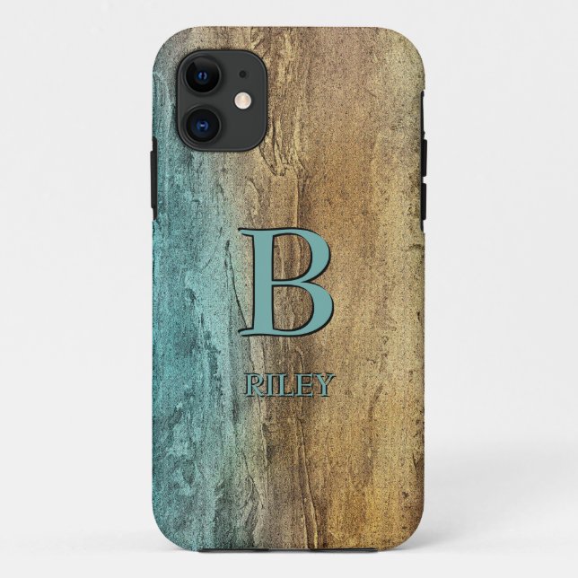 Change Initial Add Name Abstract Paint Nature Case-Mate iPhone Case (Back)