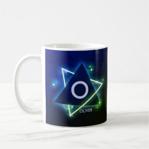 Change Initial Add Name Blue Space Angle M N O P Coffee Mug