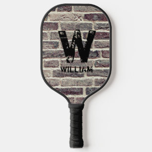 Change Initial ,Add Name,  Brick Wall Masonry Pickleball Paddle