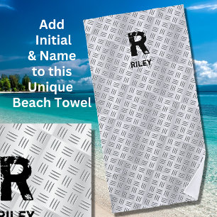 Change Initial, Add Name, Checker plate, Beach Towel