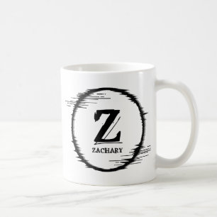 Change Initial Add Name Distorted Circle U V W Co Coffee Mug