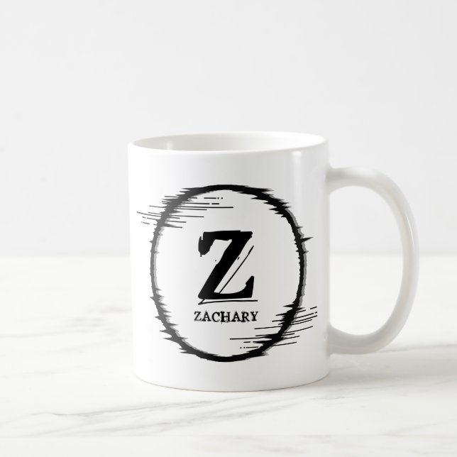 Change Initial Add Name Distorted Circle U V W  Co Coffee Mug (Right)