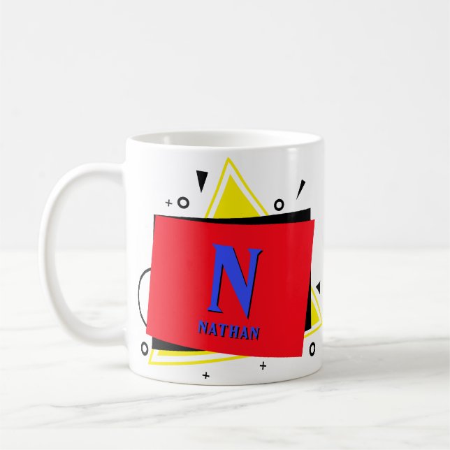 Change Initial Add Name Geometric Layers M N O P Q Coffee Mug (Left)