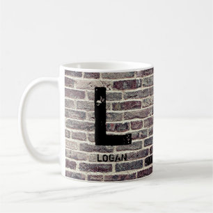 Change Initial Add Name H I J K L M N Brick Wall Coffee Mug