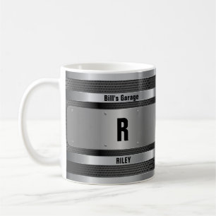 Change Initial Add Name O P Q R S T Metal Badge, Coffee Mug