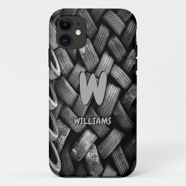 Change Initial Add Name Old Car Tyres  Case-Mate iPhone Case (Back)