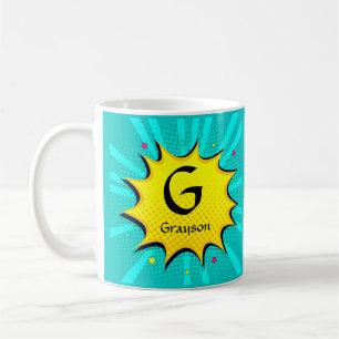 Change Initial Add Name, Pop Art - G H I K L Coffee Mug