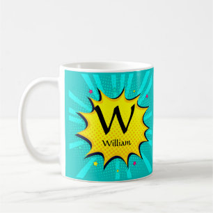 Change Initial Add Name, Pop Art - W X Y Z Coffee Mug