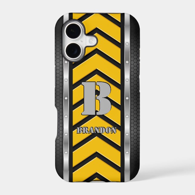 Change Initial Add Name Safety Yellow Black Silver (Back)