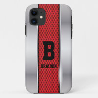 Change Initial Add Name Silver Grey Red Texture