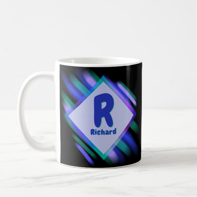 Change Initial Add Name, Soft Paint - R S T U V  Coffee Mug (Left)