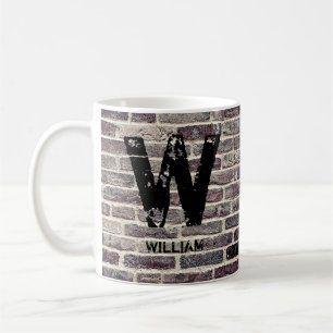 Change Initial Add Name U V W X Y Z Brick Wall Coffee Mug