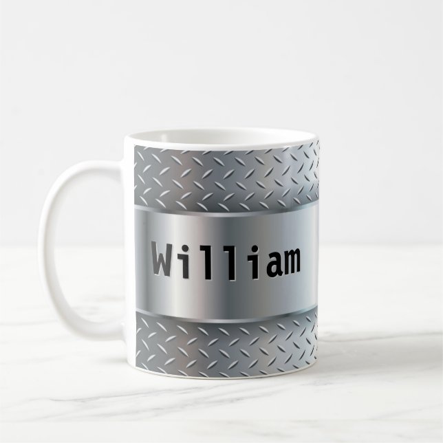 Change Initial Add Name U V W X Y Z   Metal Shine, Coffee Mug (Left)
