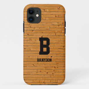 Change Initial Add Name Wood Panel Timber Wall     iPhone 11 Case