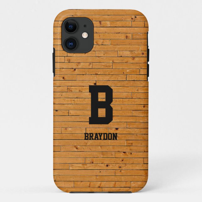 Change Initial Add Name Wood Panel Timber Wall     Case-Mate iPhone Case (Back)