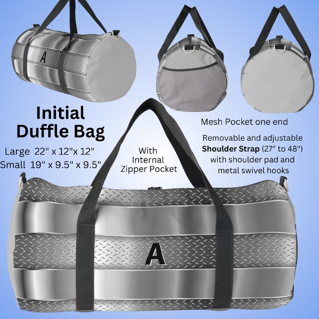 Change Initial Grey Metal Shine Look Duffle Bag (Creator Uploaded)