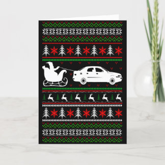 Change Inside Text Santa with Car Christmas Holiday Card