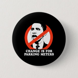 CHANGE IS FOR PARKING METERS 6 CM ROUND BADGE