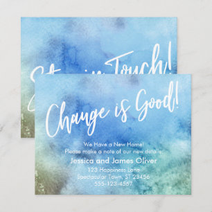 Change is Good! Blue Green Watercolor Announcement