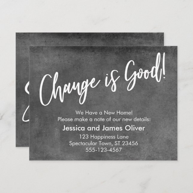 Change is Good! Grey Grunge Announcement (Front/Back)