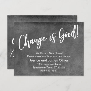 Change is Good! Grey Grunge Announcement